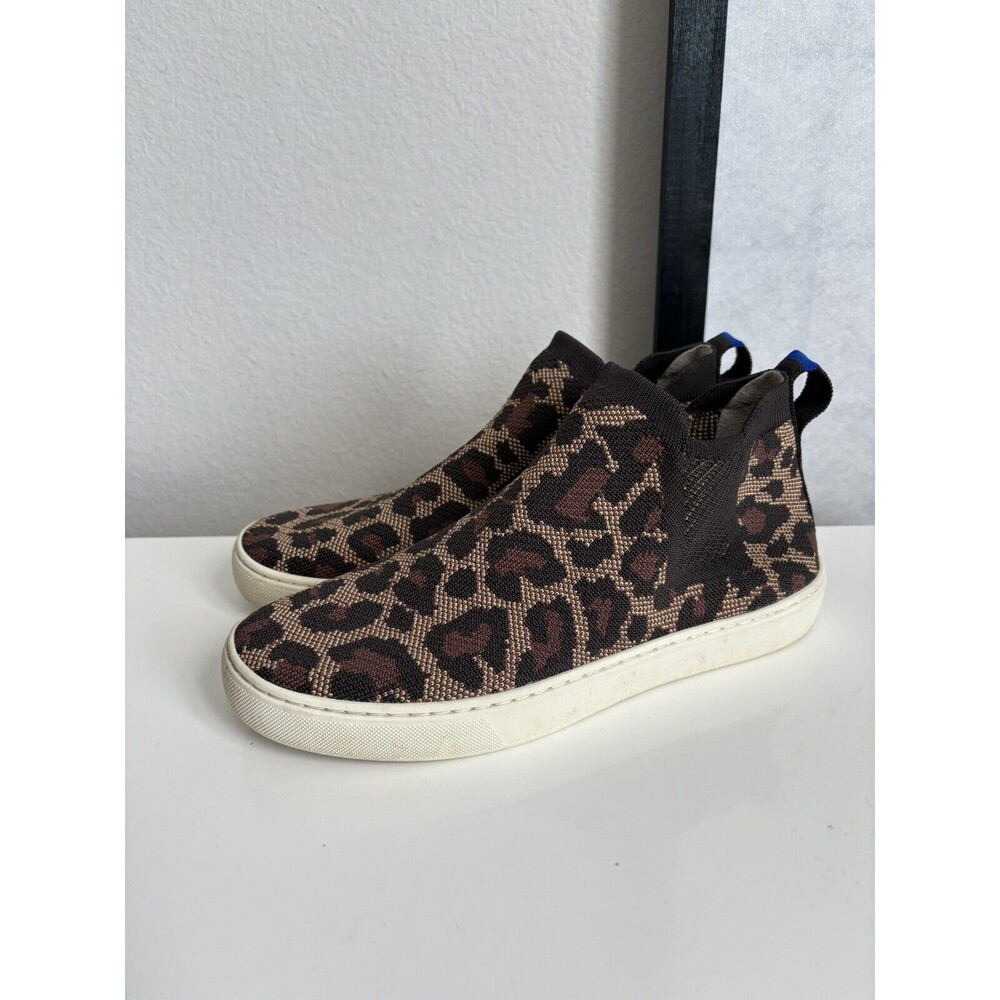 Rothy’s Womens 8.5  Wildcat Cheetah Animal Print High Top Sneakers Retired
